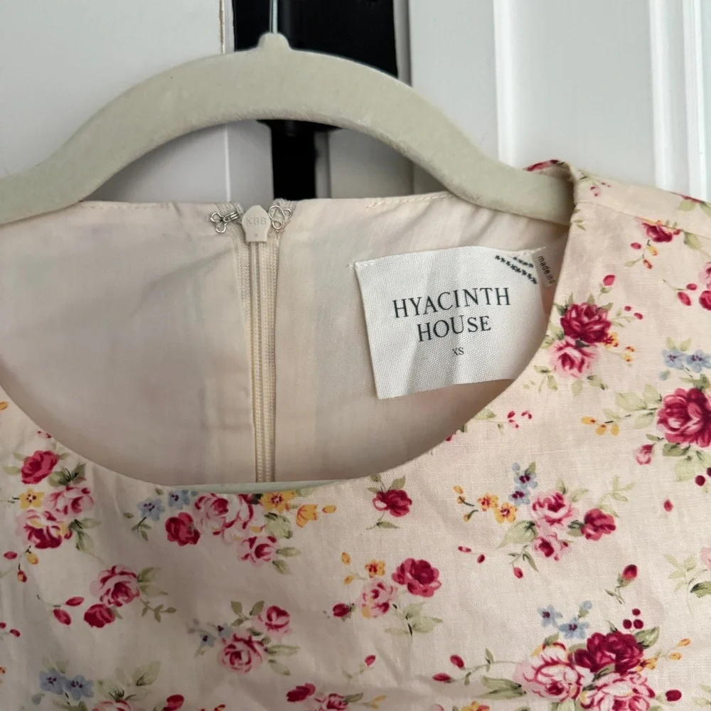 NWT Tuckernuck Hyacinth House Peplum Floral Puff Sleeve Top New Blouse pink